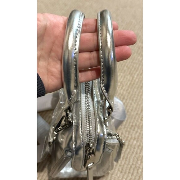 Madden NYC Clear & gray Stadium barrel bag Crossbody removable strap + handles - Picture 13 of 16